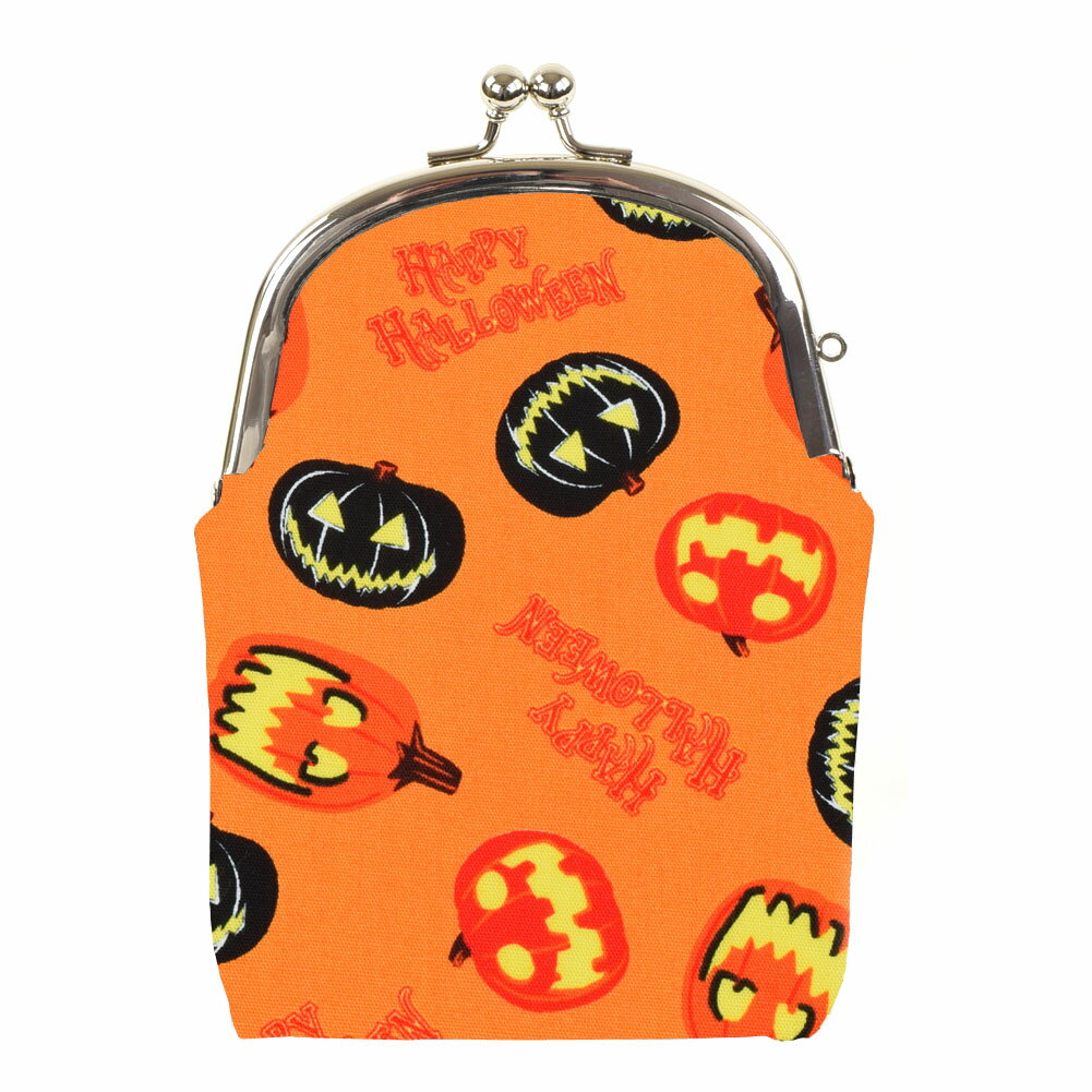 がま口 たばこケース ハロウィンかぼちゃ柄 オレンジ ギフト プレゼント おしゃれ 可愛い マスクケース タバコケース アイコスケース ポーチ 敬老の日 母の日...