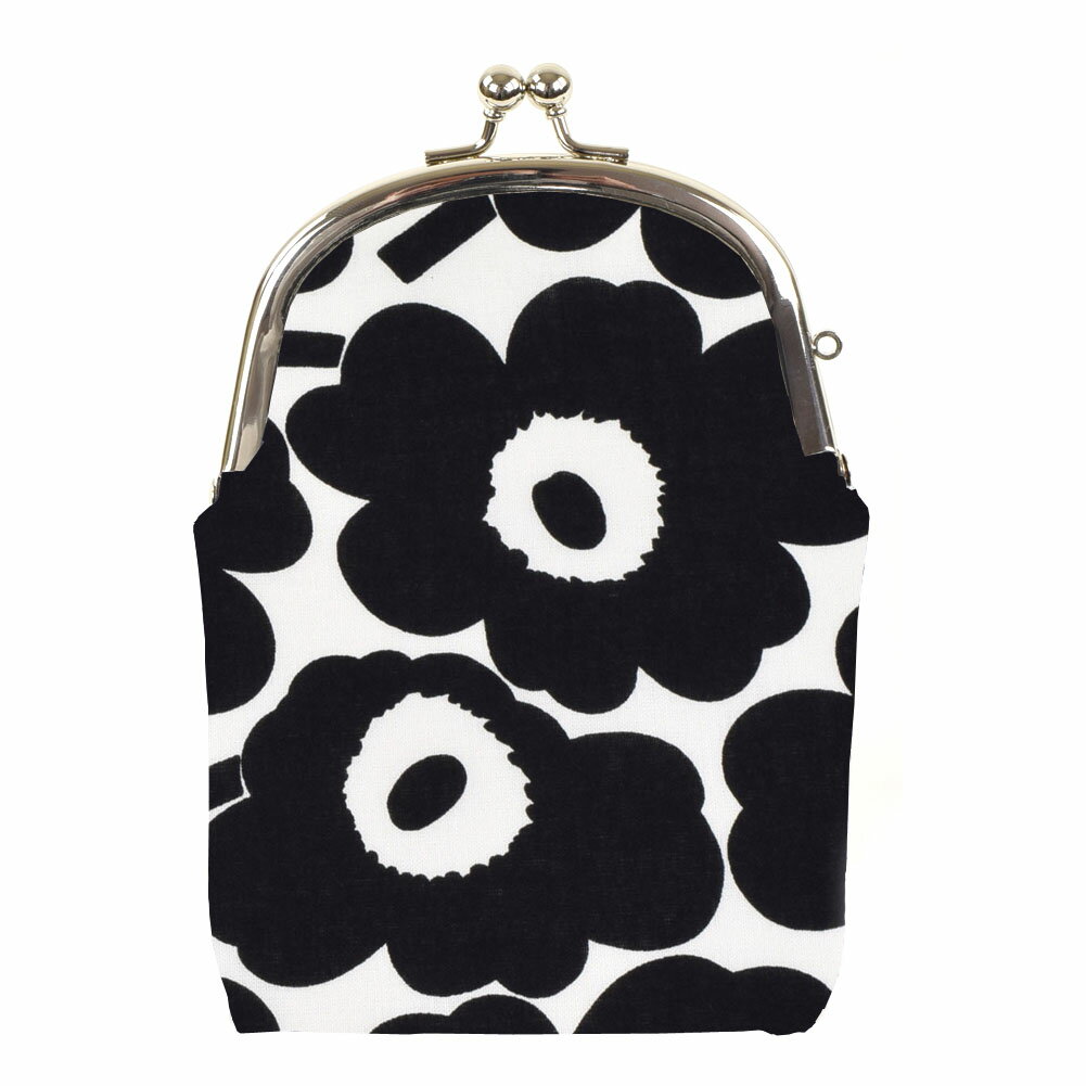 がま口 たばこケース マリメッコ生地 花柄 黒 ギフト プレゼント おしゃれ 可愛い マスクケース タバコケース アイコスケース ポーチ 敬老の日 母の日 父の...