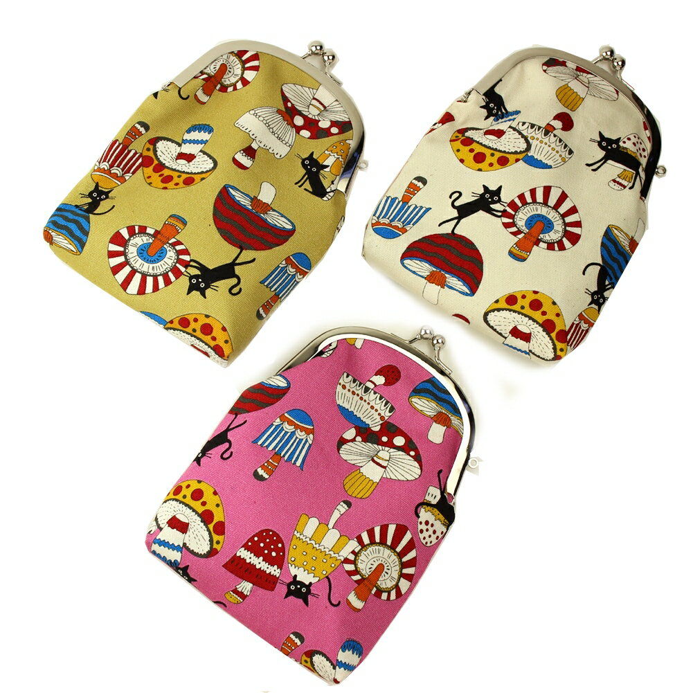 がま口 たばこケース きのこに猫 ギフト プレゼント おしゃれ 可愛い マスクケース タバコケース アイコスケース ポーチ 敬老の日 母の日 父の日 クリスマス...