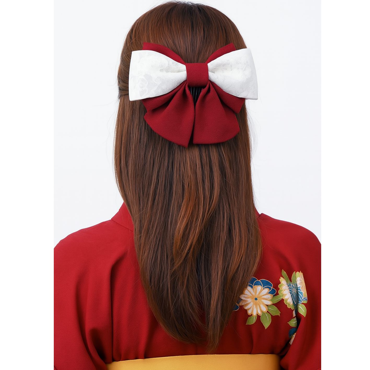 髪飾り 和装 ちりめん リボン 赤 レース 卒業式 袴 花 着物 ヘアアクセサリー ヘッドドレス