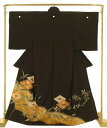 正絹 友禅黒留袖 吉兆金彩鶴菱文 結婚式 卒業式 フォーマル 和装 着物