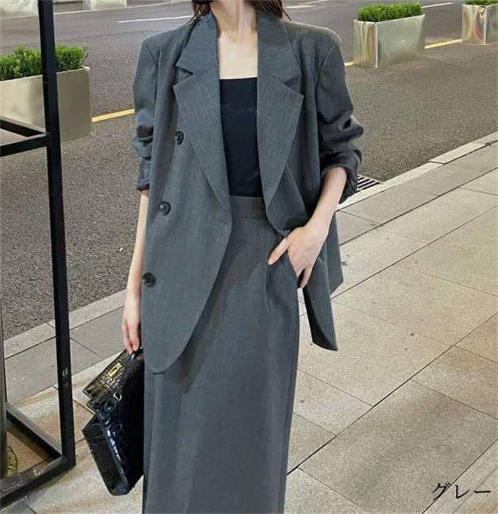 スカート スカートスーツ 2点セット レディース スーツ 新作 スカートセット セットアップ テーラードジャケット ロングスカート デザイン感 上下セット 大人 お洒落 エレガント カジュアル フォーマル 通勤 OL オフィス 入学式 結婚式 二次会 30代 40代 50代 送料無料