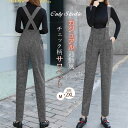 サロペット パンツ レディース オールインワン スラックス デニムパンツ テーパードパンツ 綿 9分丈 チェック柄 プリント 体型カバー ハイウエスト 着痩せ ...