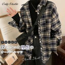 チェックシャツ レディース シャツアウター 長袖シャツ ブラウス ジャケット ライトアウター ビッグシルエット チュニック トップス 綿 ロングシャツ プルオーバー ゆったり 前開き オーバーサイズ ドルマンスリーブ 可愛い カジュアル 体型カバー 送料無料