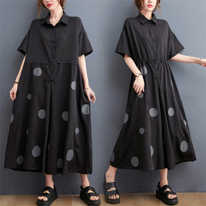 オールインワン レディース ルーズ つなぎ 春 夏 半袖 オーバーオール サロンペット パンツドレス パンツ ワイドパンツ ワイド ロングパンツ ドレス パンツ サロペ ガウチョパンツ ロング ゆったり 大きいサイズ ドット 水玉 体型カバー ウエストマーク ポケット付き