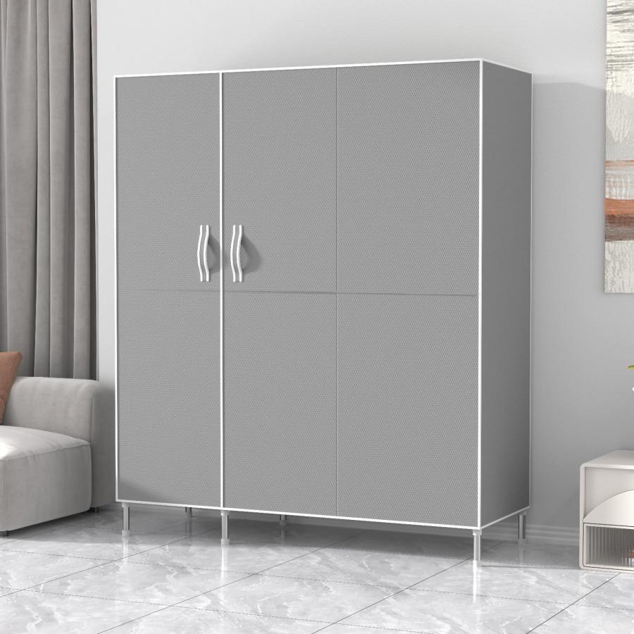 ワードローブ クローゼット マグネット開閉式 カバー付き 磁気吸着 扉付き 大容量 衣類収納ラック おしゃれ 通気性 不織布 防水 防塵 防汚 簡単組立式 収納棚