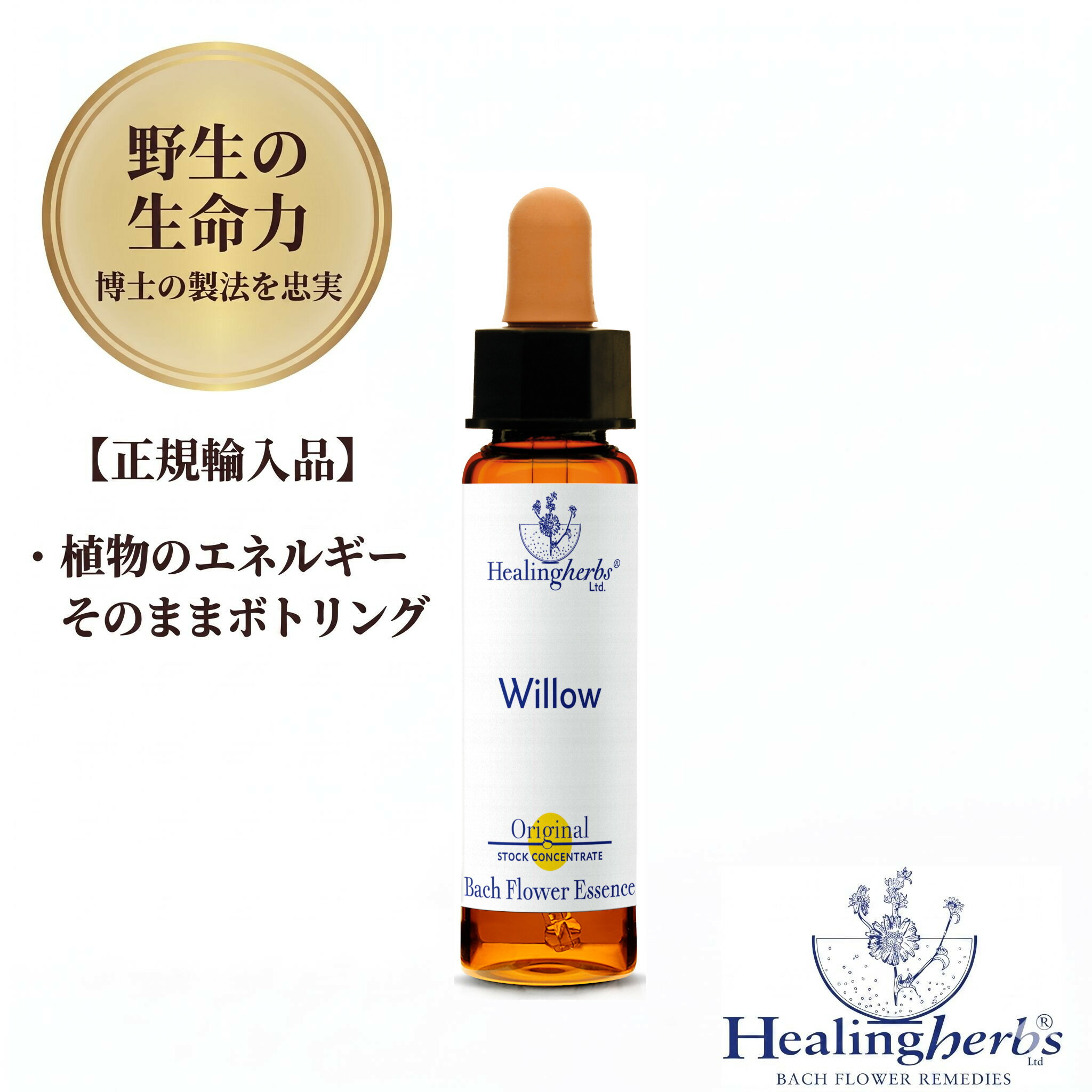 樂天商城 - 【野生の生命力 1:360】ウィロウ　ウィロー　Willow　10ml ヒーリングハーブス バッチフラワー 英国製 正規輸入品 植物の振動をそのままボトリング 【不平不満・恨み→感謝の気持ち】 メール便選択で送料無料