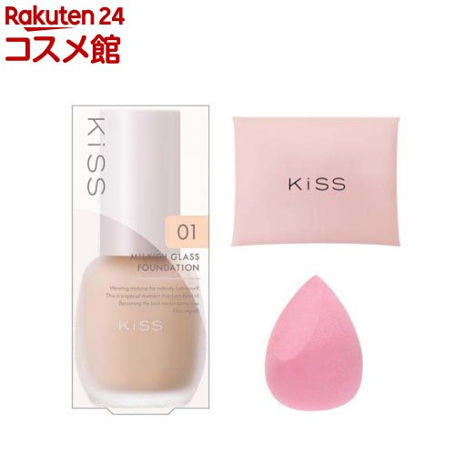 キス ミルキッシュガラスファンデ 01 +ポーチ・スポンジ付き(1セット)【キス】のサムネイル