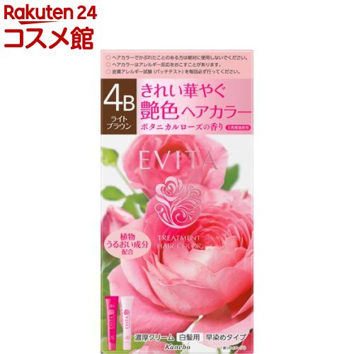 エビータ トリートメントヘアカラー4B ライトブラウン(医薬部外品)(45g+45g)【EVITA(エビータ)】