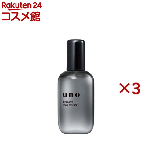 お店TOP＞ウーノ 薬用スカルプエッセンス (150ml×3セット)商品区分：医薬部外品【ウーノ 薬用スカルプエッセンスの商品詳細】●5種の有効成分配合。●未来へのファーストスカルプケア。●フケ・かゆみ・抜け毛予防・発毛促進。●毛根へアプローチして毛生促進・発毛促進(パントテニルエチルエーテル)。●頭皮血行を促進して抜け毛予防・育毛(センブリエキス・ニコチン酸アミド)。●心地よくナチュラルなシトラスグリーンティーの香り【販売名】ウーノ SCローション【使用方法】・シャンプーの後、タオルドライ後に、地肌の気になる部分に適量スプレーします。 ・その後、指の腹を使ってマッサージするようにもみこみ、なじませてください。【成分】ニコチン酸アミド※、イソプロピルメチルフェノール※、グリチルリチン酸ジカリウム※、パントテニルエチルエーテル※、センブリエキス※、ニンジンエキス、シャクヤクエキス、ヨクイニンエキス、加水分解ケラチン液、エタノール、精製水、l-メントール、1.3-ブチレングリコール、ローズマリーエキス、ショウキョウエキス、ローヤルゼリーエキス、チャエキス(1)、L-イソロイシン、L-バリン、L-フェニルアラニン、L-アスパラギン酸、L-アラニン、L-アルギニン、L-セリン、L-ヒスチジン、L-プロリン、グリシン、乳酸ナトリウム液、L-スレオニン、L-ピロリドンカルボン酸、DL-ピロリドンカルボン酸ナトリウム液、ポリオキシエチレンポリオキシプロピレンデシルテトラデシルエーテル、クエン酸、クエン酸ナトリウム、水酸化ナトリウム、香料※は「有効成分」、無表示は「その他成分」【注意事項】・目に入らないようにご注意ください。もし入った場合はすぐに水かぬるま湯で洗い流してください。目に異物感が残る場合は、眼科医にご相談ください。 ・乳幼児の手の届かないところに置いてください。 ・保管状況によっては黄色く変色する場合がありますが、品質には問題ありません。 ・日のあたるところや高温のところに置かないでください。 ・ご使用後はキャップをきちんと閉めてください。【原産国】日本【ブランド】ウーノ(uno)【発売元、製造元、輸入元又は販売元】ファイントゥデイ※説明文は単品の内容です。リニューアルに伴い、パッケージ・内容等予告なく変更する場合がございます。予めご了承ください。・単品JAN：4550516503275ファイントゥデイ108-0075 東京都港区港南2-16-30120-202-166広告文責：楽天グループ株式会社電話：050-5306-1825