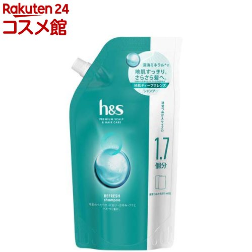 h＆s リフレッシュ シャンプー つめかえ 特大サイズ(550ml)【h＆s(エイチアンドエス)】のサムネイル