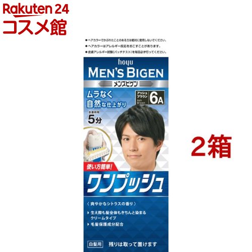 メンズビゲン ワンプッシュ アッシュブラウン 6A(2箱セット)【メンズビゲン】 白髪染め