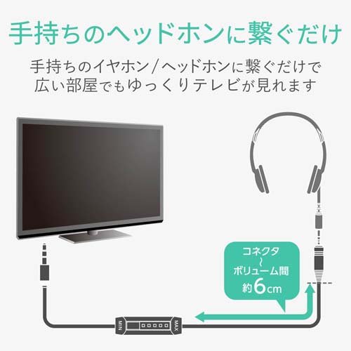 エレコム TV用ボリューム付ヘッドホン延長コード EHP-TVE0150BK(2セット)【エレコ...