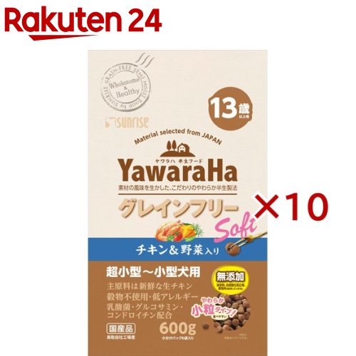 Premium - ヤワラハ グレインフリー ソフト チキン＆野菜入り 13歳以上用(600g×10セット)