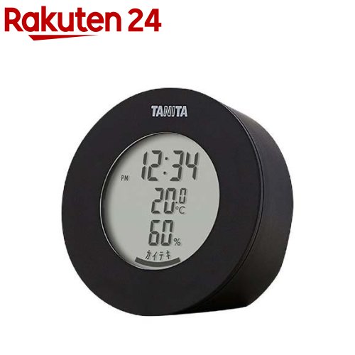 楽天楽天24タニタ デジタル温湿度計 ブラック TT-585-BK（1個）【タニタ（TANITA）】[温度計 湿度計 卓上 マグネット 丸型 TT-585 BK]