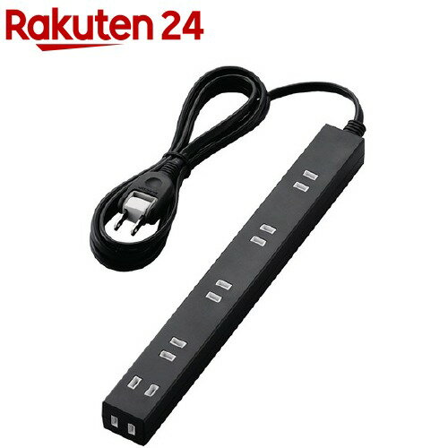 エレコム 延長コード 電源タップ 2m 2P 6個口 雷ガード シャッター 黒 T-NSLK-2620BK(1個入)【エレコム..