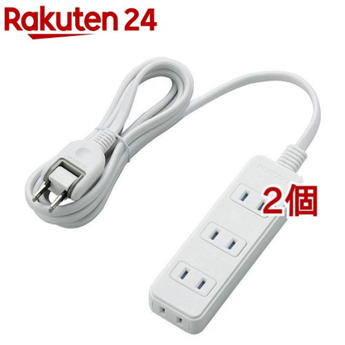 お店TOP＞家電＞トラベル用品＞変換プラグ・電源ケーブル＞電源タップ・電源ケーブル＞エレコム 延長コード 電源タップ 2m 2P 4個口 ホコリ防止シャッター付 T-ST02-22420WH (2個セット)【エレコム 延長コード 電源タップ 2m 2P 4個口 ホコリ防止シャッター付 T-ST02-22420WHの商品詳細】●未使用時にほこりの侵入を防止する「ほこり防止シャッター」付き！●ペットやお子様のいたずらによる感電の防止にも便利！●オフィスやご家庭など、さまざまなシーンで使いやすいほこり防止シャッター付電源タップ●トラッキング現象による火災の防止に役立つ絶縁キャップ付きのコンセントプラグを採用●差込口には耐熱性に優れたユリア樹脂を使用しており、万一の発熱の際にも融解しにくく、電気火災の防止に●プラグ仕様は2ピン式で、便利な4個口タイプ●狭い場所でも配線しやすい180度スイングプラグを採用【エレコム 延長コード 電源タップ 2m 2P 4個口 ホコリ防止シャッター付 T-ST02-22420WHの原材料】本体：ABS樹脂プラグ：PVC差込口：ユリア樹脂【規格概要】本体差込口形状：2ピン本体差込口個数：4個口プラグ仕様：2ピン・スイングプラグコード長：2m定格：125V・15A・1500Wほこりシャッター：○絶縁キャップ付きプラグ：○二重被ふく：○スイングプラグ：○カラー：ホワイト外形寸法：幅39mm*奥行126mm*高さ22.5mm ※コード部分及びプラグ部分を除く質量：244g使用可能地域：本製品は日本国内の電源を想定して設計されていますので、日本国外ではご使用いただけません。電気用品安全法：PSE適合【原産国】ベトナム／中国【ブランド】エレコム(ELECOM)【発売元、製造元、輸入元又は販売元】エレコム※説明文は単品の内容です。リニューアルに伴い、パッケージ・内容等予告なく変更する場合がございます。予めご了承ください。・単品JAN：4953103382077エレコム541-8765 大阪市中央区伏見町4丁目1番1号 9F0570-084-465広告文責：楽天グループ株式会社電話：050-5577-5043[生活家電/ブランド：エレコム(ELECOM)/]