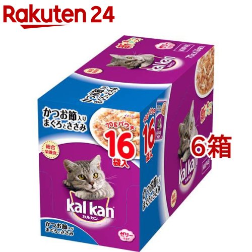 カルカン パウチ かつお節入りまぐろとささみ(70g*16袋*6箱セット)