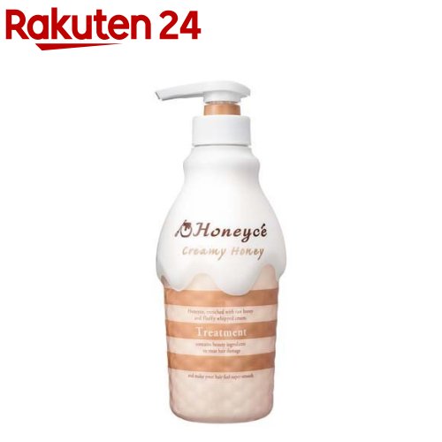 お店TOP＞化粧品＞ヘアケア＞トリートメント・ヘアパック＞トリートメント インバスタイプ＞ハニーチェ クリーミーハニー トリートメント (470ml)商品区分：化粧品【ハニーチェ クリーミーハニー トリートメントの商品詳細】生ハチミツ※1と生クリーム成分※2が髪を包み込み、たっぷりのうるおいで満たすトリートメント。ハチミツ由来のダメージケア＆予防成分が傷んだキューティクルを補修し、指通りなめらかなうっとり「ほめられヘア」へ導きます。※1 ハチミツ(保湿)※2 乳脂(保湿)【販売名】ハニーチェ クリーミーハニー トリートメント【使用方法】シャンプー後、軽く水気をきり、適量を手にとって伸ばし、髪全体に十分なじませます。その後、すすぎます。【成分】水、セテアリルアルコール、水添ポリイソブテン、グリセリン、ジメチコン、ベヘントリモニウムクロリド、ハチミツ、加水分解ハチミツタンパク、乳脂、シア脂、γードコサラクトン、ジラウロイルグルタミン酸リシンNa、ジアルキル(C12ー18)ジモニウムクロリド、ベヘニルアルコール、ステアリン酸グリセリル、アモジメチコン、アミノプロピルジメチコン、フェニルトリメチコン、ジメチコノール、クエン酸、クエン酸Na、イソプロパノール、セバシン酸ジエチル、フェノキシエタノール、安息香酸Na、香料【注意事項】・お肌に合わないときは、ご使用をおやめください。・頭皮に傷、はれもの、湿疹等、異常のあるときは使わないでください。・使用中や使用後に刺激等の異常があらわれたときは使用を中止してください。皮膚科専門医等にご相談されることをおすすめします。・目に入ったときは、直ちに洗い流してください。・乳幼児の手の届かないところに保管してください。・直射日光のあたらないところで保管してください。・極端な低温または高温を避けて保管してください。【原産国】日本【発売元、製造元、輸入元又は販売元】b-ex(ビーエックス)リニューアルに伴い、パッケージ・内容等予告なく変更する場合がございます。予めご了承ください。b-ex(ビーエックス)東京都世田谷区用賀4-10-503-6757-7767広告文責：楽天グループ株式会社電話：050-5577-5043[トリートメント]