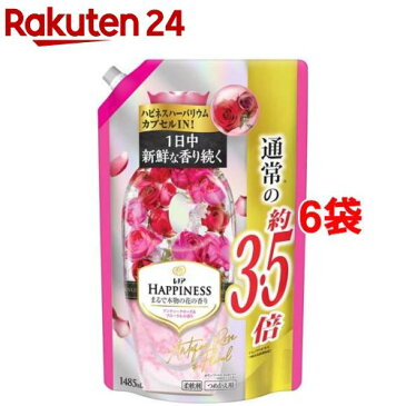 レノアハピネス アンティークローズ＆フローラル つめかえ用 超特大サイズ 柔軟剤(1485ml*6袋セット)【tktk04】【レノアハピネス】