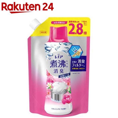 レノア 煮沸レベル消臭 抗菌ビーズ リフレッシュフローラル 詰め替え 超特大(1180ml)【レノア】のサムネイル