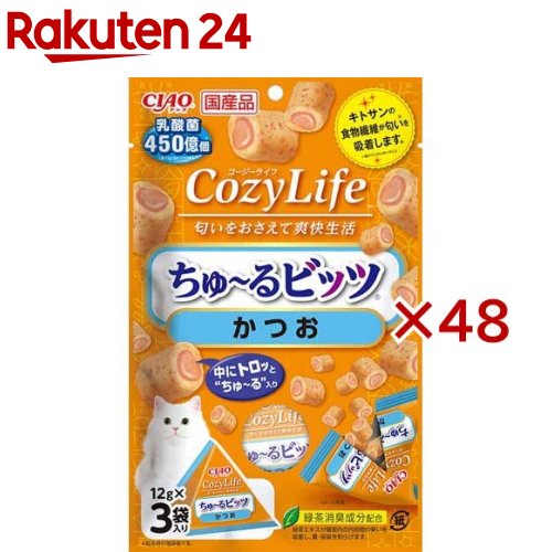 CIAO Cozy Life ちゅ〜るビッツ かつお(12g*3袋入*48セット)【チャオシリーズ(CIAO)】