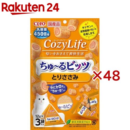 CIAO Cozy Life ちゅ〜るビッツ とりささみ(12g*3袋入*48セット)【チャオシリーズ(CIAO)】