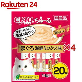 チャオ ちゅ～る まぐろ 海鮮ミックス味(20本入×4セット(1本14g))【ちゅ～る】[ちゅーる]