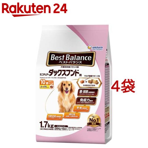 ベストバランス ミニチュア ダックスフンド用 10歳以上用 ふっくら(1.7kg 4袋セット)【ベストバランス】