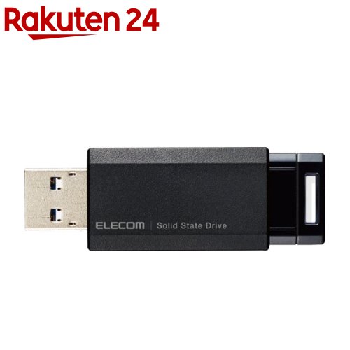 エレコム SSD 外付け ポータブル 250GB 小型 ノック式 ブラック ESD-EPK0250GBK(1個)