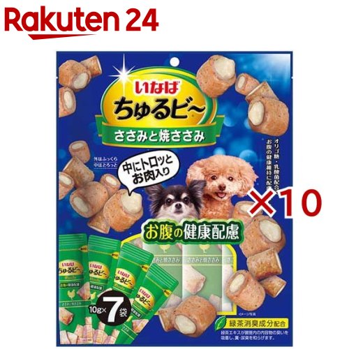 いなば ちゅるビ～ ささみと焼ささみ お腹の健康配慮(7袋入×10セット(1袋10g))【ちゅ～る】のサムネイル