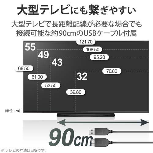 エレコム HDD 外付け 4TB ポータブル 2.5インチ テレビ ブラック ELP-PTV040UBK(1台)【エレコム(ELECOM)】