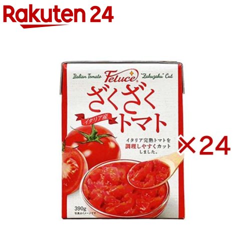 お店TOP＞フード＞缶詰・瓶詰＞野菜・豆の缶詰・瓶詰＞カットトマト(ダイストマト)＞ざくざくトマト (390g×24セット)【ざくざくトマトの商品詳細】●ジュースと果肉にあふれた完熟トマト(ラウンド種)を、調理しやすく細かくカットしています。●フレッシュで種が少なく、仕上げにそのまま使っていただくことも可能です。【品名・名称】トマト・ピューレづけ【ざくざくトマトの原材料】トマト、トマトピューレ—／クエン酸【栄養成分】100gあたりエネルギー：20kcal、たんぱく質：0.8g、脂質：0.5g、炭水化物：3.7g、食塩相当量：0.10g※推定値【アレルギー物質】記載なし【保存方法】・直射日光・高温多湿を避け保存してください。・開封後は別の容器に移しかえて冷蔵保存し、なるべく早めにお召し上がりください。【原産国】イタリア【発売元、製造元、輸入元又は販売元】メモス※説明文は単品の内容です。リニューアルに伴い、パッケージ・内容等予告なく変更する場合がございます。予めご了承ください。・単品JAN：4582299505849メモス大阪市中央区南久宝寺町2-2-706-4705-6707広告文責：楽天グループ株式会社電話：050-5577-5043[缶詰類]