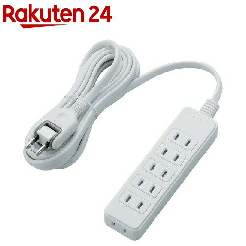エレコム 延長コード 電源タップ 3m 2P 6個口 ホコリ防止シャッター付 T-ST02N-2630WH(1個)【エレコム(..
