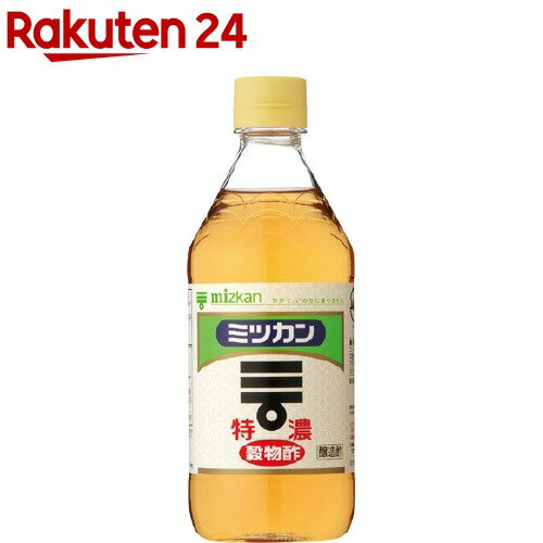 お店TOP＞フード＞調味料・油＞酢＞穀物酢＞ミツカン 特濃酢 (500mL)【ミツカン 特濃酢の商品詳細】●キキとコクが強い♪●お好みに応じて味を加減できます。●どんな料理にもよく合います。【召し上がり方】・通常のお酢の2倍の濃さです。・水で2倍を目安にお好みに応じて薄めてご使用下さい。【品名・名称】穀物酢【ミツカン 特濃酢の原材料】穀類(小麦、米、コーン)、アルコール(国内製造)、酒かす【栄養成分】大さじ1杯15mlあたりエネルギー：7.3kcal、たんぱく質：0.06g、脂質：0g、炭水化物：2.1g、食塩相当量：0.001g【アレルギー物質】小麦【保存方法】直射日光を避け、常温で保存【注意事項】・開栓後はなるべく涼しい所に立てて保管ください。・穀物に由来する褐色の沈殿物を生じることがありますが、品質には問題ありません。・目に入ったらすぐ水で洗い流してください。・そのままお飲みいただくと、胃やのどがあれることがありますので、水などで、必ず10倍以上に薄めてお飲み下さい。刺激を強く感じる場合は、使用をおひかえ下さい。【原産国】日本【発売元、製造元、輸入元又は販売元】ミツカン商品に関するお電話でのお問合せは、下記までお願いいたします。受付時間 平日9：00-16：00業務用商品以外：0120-261-330業務用商品：0120-243636リニューアルに伴い、パッケージ・内容等予告なく変更する場合がございます。予めご了承ください。(mizkan みつかん とくのうす トクノウス お酢)ミツカン475-8585 愛知県半田市中村町2-6 ※お問合せ番号は商品詳細参照広告文責：楽天グループ株式会社電話：050-5577-5043[調味料]