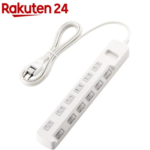 エレコム 延長コード 電源タップ 2.5m 2P 6個口 個別スイッチ 雷ガード T-K6A-2625WH(1個入)【エレコム..