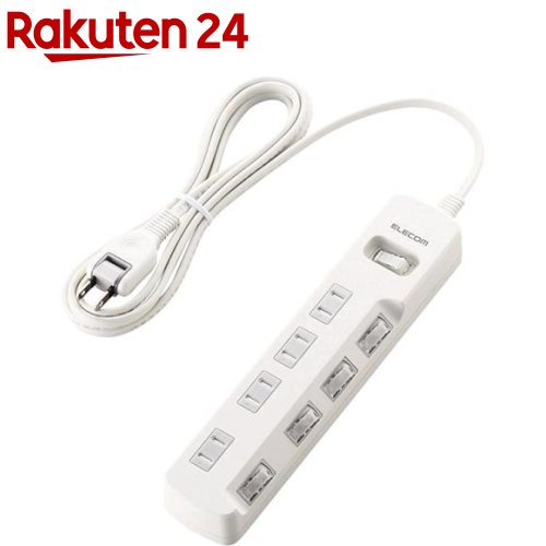 エレコム 延長コード 電源タップ 2.5m 4個口 雷ガード 両用スイッチ付 T-K8A-2425WH(1個入)【エレコム(..