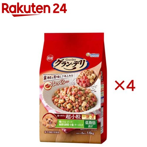 Premium - グラン・デリ ふっくら仕立て 低脂肪 食べやすい超小粒 犬 ソフトフード(1.6kg×4セット)【グラン・デリ】