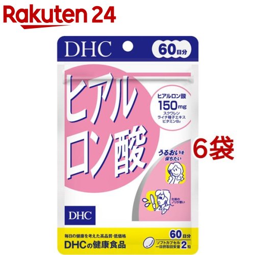 お店TOP＞健康食品＞サプリメント＞サプリメント成分 ハ行＞ヒアルロン酸＞DHC ヒアルロン酸 60日分 (120粒*6袋セット)【DHC ヒアルロン酸 60日分の商品詳細】●高い保水力を持つヒアルロン酸を高配合！(2粒中ヒアルロン酸150...