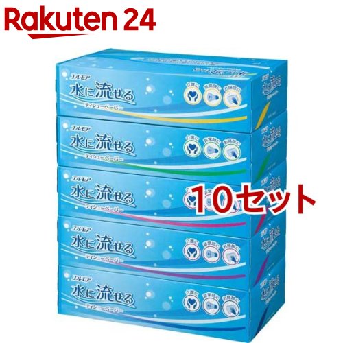 エルモア 水に流せるティシューペーパー(360枚(180組)*5個入*10セット)