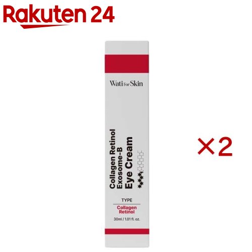 お店TOP＞化粧品＞乳液・クリーム＞クリーム＞目元クリーム(アイクリーム)＞Wati For Skin コラーゲン・レチノール エクソソーム-B アイクリーム (30ml×2セット)商品区分：化粧品【Wati For Skin コラーゲン・レチノール エクソソーム-B アイクリームの商品詳細】健やかな肌状態をサポートするスキンケアブランド。さまざまな肌タイプや細かい肌悩みに合わせセレクトできるよう、健やかな肌づくりをサポートする製品をお届けします。加水分解コラーゲン※1・レチノール※1配合のアイクリームで、エイジングケア※2を始めたい方へ。※1 すべて皮膚コンディショニング剤 ※2 年齢に応じたスキンケアのこと【販売名】WFSアイクリーム【使用方法】指先に適量をとり、目元などの気になる部分にやさしくなじませてください。【成分】水、ヒマワリ種子油、グリセリン、エチルヘキサン酸セチル、ミツロウ、ステアリン酸グリセリル、ポリソルベート60、シア脂、セテアリルアルコール、PG、加水分解コラーゲン、レチノール、乳酸桿菌培養液、ツボクサ葉小胞、セスキオレイン酸ソルビタン、ステアリン酸PEG-100、ジメチコン、エチルヘキシルグリセリン、カプリル酸グリセリル、アルギニン、カルボマー、乳酸桿菌細胞外小胞、レシチン、ポリソルベート20、アデノシン、パンテノール、カタツムリ分泌液、ツボクサエキス、カミツレ花エキス、ローズマリー葉エキス、メマツヨイグサ根エキス、チャ葉エキス、1、2-ヘキサンジオール【注意事項】・お肌に異常が生じていないかよく注意して使用ください。・化粧品がお肌に合わないとき即ち次のような場合には、使用を中止して下さい。そのまま化粧品類の使用を続けますと、症状を悪化させることがありますので、皮膚科専門医等にご相談されることをおすすめします。(1)使用中、赤み、はれ、かゆみ、刺激、色抜け(白斑等)や黒ずみなどの異常があらわれた場合。(2)使用したお肌に、直接日光が当たって上記のような異常があらわれた場合。・傷やはれもの、しっしん等、異常のある部位にはお使いにならないでください。・乳幼児の手の届く場所、直接日光の当たる場所、高温多湿または極端に低温になる場所には置かないでください。・目に入らないようご注意ください。入った場合はこすらずにすぐに洗い流してください。・目に異物感が残る場合は、眼科医にご相談ください。・衣類などにつかないようにご注意ください。【原産国】韓国【ブランド】Wati For Skin(ワティ フォー スキン)【発売元、製造元、輸入元又は販売元】MIK※説明文は単品の内容です。リニューアルに伴い、パッケージ・内容等予告なく変更する場合がございます。予めご了承ください。・単品JAN：8809679095803MIK〒102-0082 東京都千代田区一番町15-8 壱番館ビル 3階03-6264-4980広告文責：楽天グループ株式会社電話：050-5577-5043[クリーム/ブランド：Wati For Skin(ワティ フォー スキン)/]