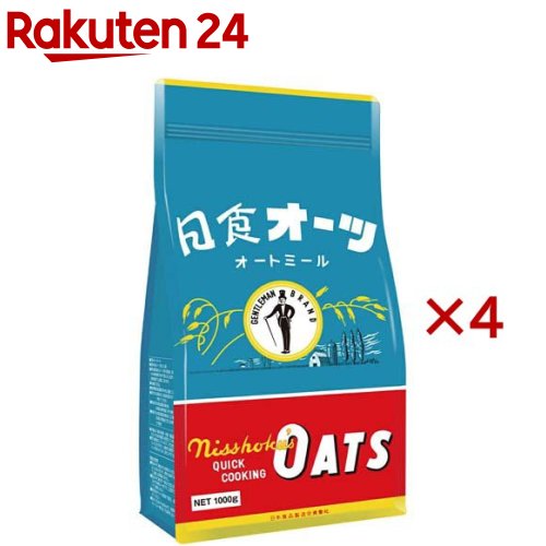 【訳あり】日食 オーツ クイッククッキング オートミール 国産製造 クイックオーツ(1000g×4セット)【日食】