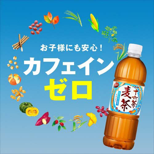 アサヒ 十六茶麦茶 ラベルレス ペットボトル(660ml*48本セット)【十六茶】[お茶 麦茶]