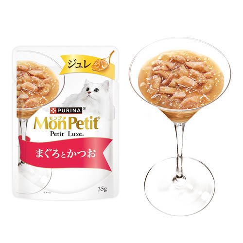 モンプチ プチリュクスパウチ ジュレ まぐろとかつお＆まぐろとかつおのささみ添え(8袋入×6セット(1袋35g))【モンプチ】 商品画像3