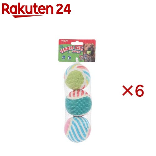 お店TOP＞ペット用品＞犬用品(グッズ)＞犬用おもちゃ・玩具(犬・遊)＞ボール(犬用)＞ユーゴー テニスボール ストライプ 犬用 (3個入×6セット)【ユーゴー テニスボール ストライプ 犬用の商品詳細】●軽くて転がしやすいテニスボールタイプのおもちゃを、便利な3個セットにしました。ペットに優しい素材のフェルト＆ゴムで出来ています。●ストライプ：マルチ／レッド／ブルー●噛む・追う・くわえるが自然に楽しめて、室内でも屋外でも大活躍！●遊びやすい定番おもちゃ●硬式テニスボール規格よりも少し小さい直径6.3cm設計。●カラフルで可愛いデザイン●遊びやすさはそのままに、見た目にもこだわりたい飼い主さんにおすすめのデザイン●柄違い3個セットで便利・楽しい●予備用や複数頭飼いにも便利。●運動不足・ストレス解消に●室内・屋外どちらでも遊べて、毎日の運動におすすめ。【セット詳細】マルチ／レッド／ブルー【規格概要】素材：ゴム、ポリエステル企画／製造：日本／中国寸法(ボール1個あたり)：6.3×6.3×6.3cm重量：65g【注意事項】・本製品は犬用おもちゃです。本来の用途以外には使用しないでください。・誤飲やいたずらを防ぐため飼い主様の目の届く場所で使用し、壊れかけた場合は直ちに使用を中止し新しいものに交換してください。・飲み込んでも害のない素材を使用していますが、万一誤飲した時は獣医師に相談してください。・おもちゃを投げて遊ぶときは、周囲の安全を十分に確認してください。・幼児やペットの手の届かない場所に保管してください。【原産国】中国【発売元、製造元、輸入元又は販売元】ルークランこちらの商品は、ペット用の商品です。※説明文は単品の内容です。リニューアルに伴い、パッケージ・内容等予告なく変更する場合がございます。予めご了承ください。・単品JAN：4582719388687ルークラン267-0067 千葉市緑区あすみが丘東1-13-12043-205-1024広告文責：楽天グループ株式会社電話：050-5577-5043[犬用品]