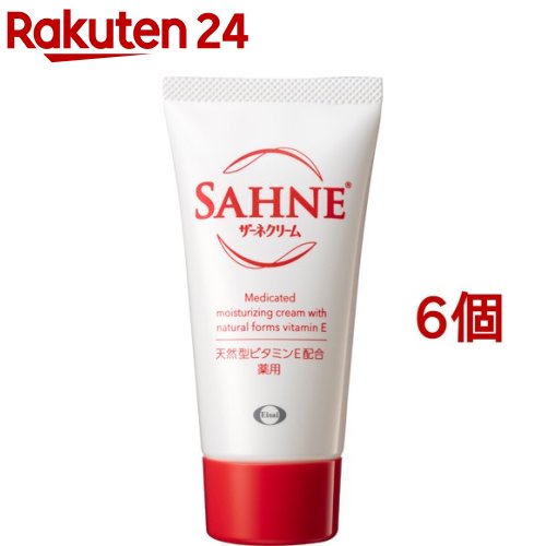 お店TOP＞化粧品＞ボディケア＞薬用ボディケア＞薬用ボディクリーム＞ザーネクリーム (48g*6個セット)商品区分：医薬部外品【ザーネクリームの商品詳細】●有効成分ビタミンE、保湿剤としてレシチンを配合しました。●カサカサお肌をしっとりとなめらかに保ちます。●さらっとした使用感でお肌に良くなじみます。●伸びが良く、ベタつきません。●【販売名】ザーネクリームE【効能 効果】肌あれ、あれ性、皮フの乾燥を防ぐ、皮フを保護する、日やけ・雪やけ後のほてり、しもやけ・ひび・あかぎれ・にきびを防ぐ、かみそり負けを防ぐ、皮フにうるおいを与える、肌を整える、皮フをすこやかに保つ【使用方法】・水仕事の後、洗顔や入浴後、おやすみ前、ひげそり後などに、手・ひじ・ひざ・顔や首筋などカサつきやすい部分にお使いください。【成分】有効成分：酢酸d-α-トコフェロール(天然型ビタミンE)、グリチルリチン酸二カリウム その他の成分：オクチルドデカノール、吸着精製ラノリン、グリセリン、クレゾール、香料、自己乳化型ステアリン酸プロピレングリコール、ジプロピレングリコール、シリコーン樹脂、セトステアリルアルコール、d-δ-トコフェロール、パラフィン、パラベン、部分水素添加大豆リン脂質、ベンジルアルコール、飽和脂肪酸セチル、ミリスチン酸イソプロピル、モノステアリン酸グリセリン、モノステアリン酸ポリエチレングリコール、モノステアリン酸ポリオキシエチレンソルビタン、ラウリルリン酸ナトリウム【注意事項】1.お肌に異常が生じてないかよく注意して使用し、お肌に合わない場合はご使用をおやめください。2.ご使用により赤み、はれ、かゆみ、刺激、色抜け(白斑等)や黒ずみ等の異常があらわれた場合は使用を中止し、皮ふ科医等に相談してください。そのまま使い続けますと、症状を悪化させることがあります。3.傷やはれもの、しっしん等、異常のある部位には使わないでください。4.高温、直射日光のあたる場所には保管しないでください。5.使用後はしっかりキャップを閉めてください。【原産国】日本【ブランド】ザーネ【発売元、製造元、輸入元又は販売元】エーザイ※説明文は単品の内容です。リニューアルに伴い、パッケージ・内容等予告なく変更する場合がございます。予めご了承ください。・単品JAN：4987028113508エーザイ112-8088 東京都文京区小石川4-6-100120-161-454広告文責：楽天グループ株式会社電話：050-5577-5043[ボディケア/ブランド：ザーネ/]