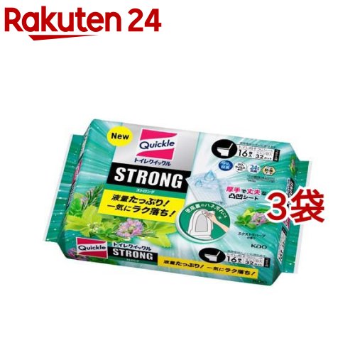 トイレクイックル ストロング トイレ掃除シート エクストラハーブ 詰替(16枚入*3袋セット)