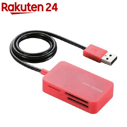 エレコム メモリリーダライタ SD microSD ケーブル一体 レッド MR-A39NRD(1個)