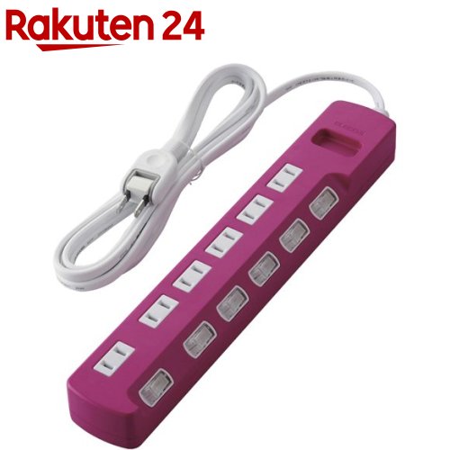 エレコム 延長コード 電源タップ 6個口 3m 個別スイッチ ピンク T-K6A-2630PN(1個)【エレコム(ELECOM)】のサムネイル