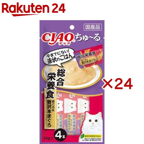 CIAO ちゅ〜る 総合栄養食 まぐろ＆贅沢本まぐろ(14g*4本入*24袋セット)【ちゅ〜る】